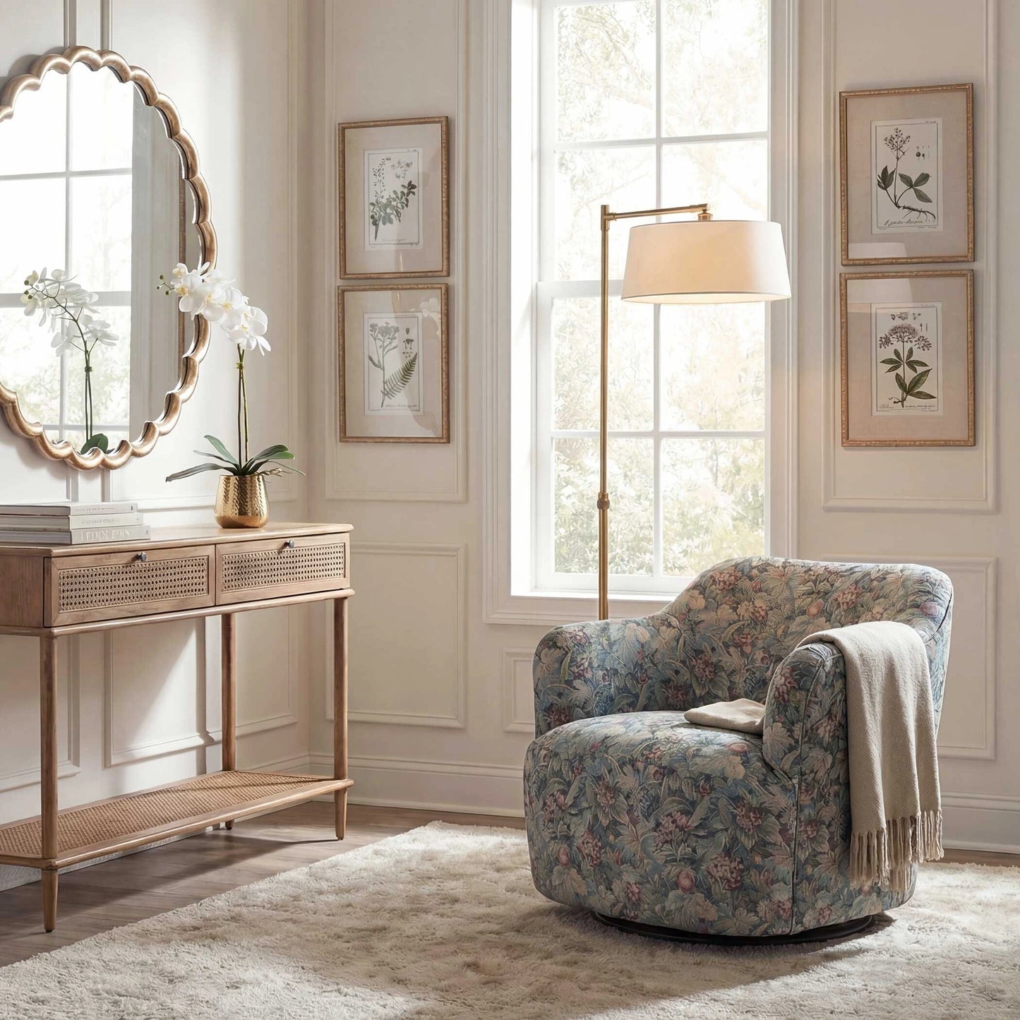 Uttermost Ansel Tapestry Swivel Chair