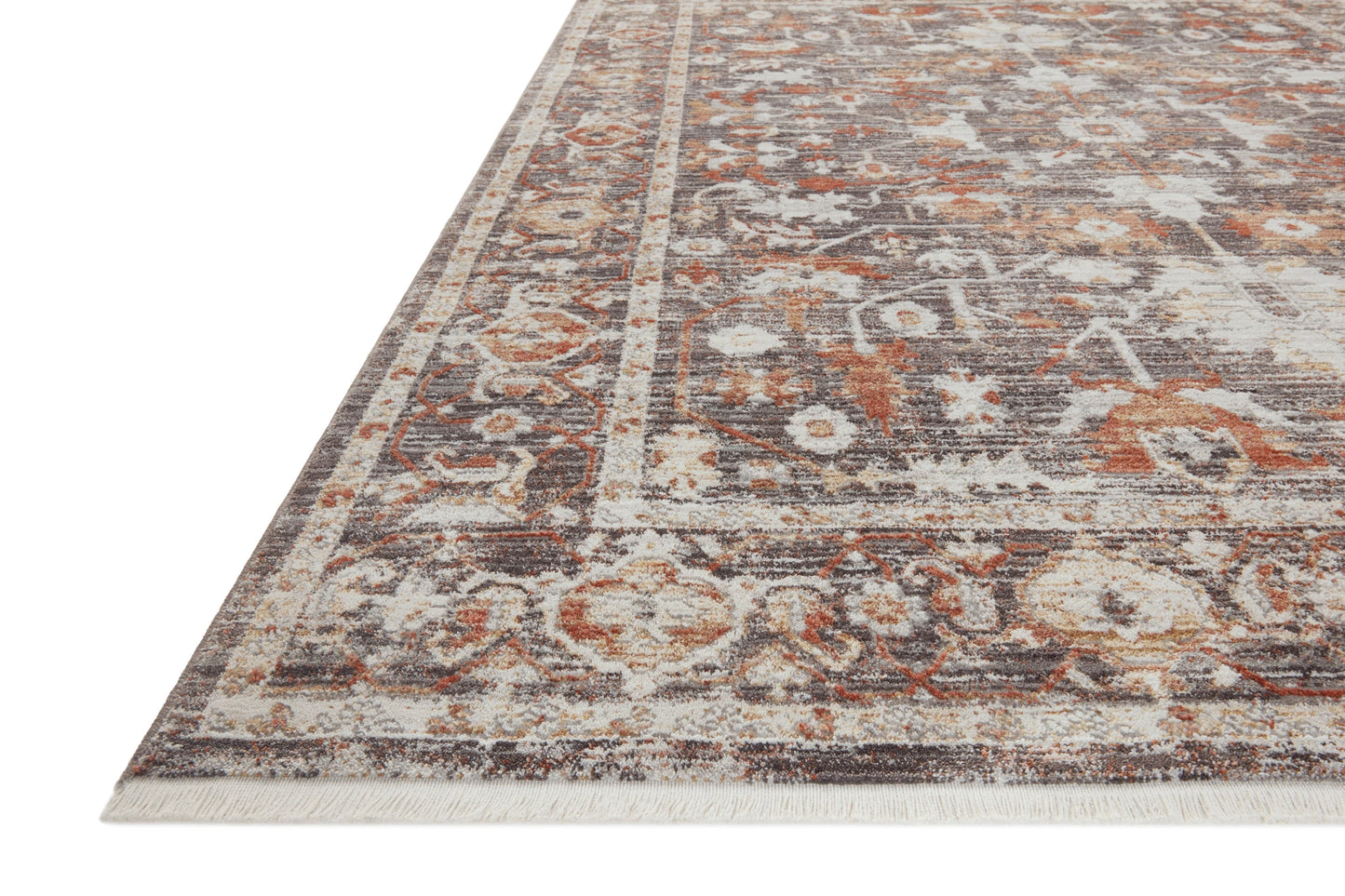 Loloi Bonney Charcoal / Spice 3'-11" x 5'-5" Accent Rug