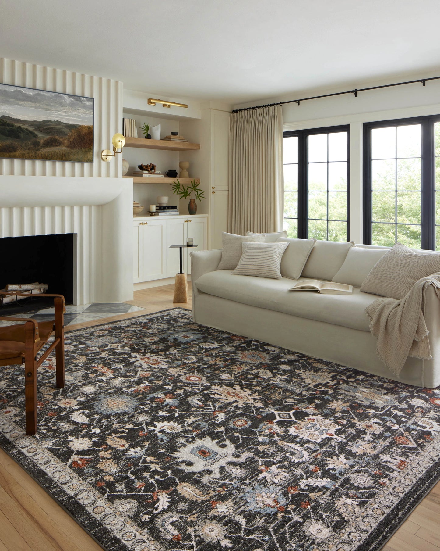 Loloi Odette Charcoal / Multi 2'-7" x 12'-0" Runner Rug