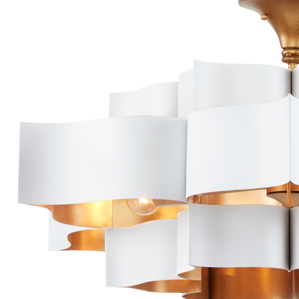 Grand Lotus Large White Chandelier