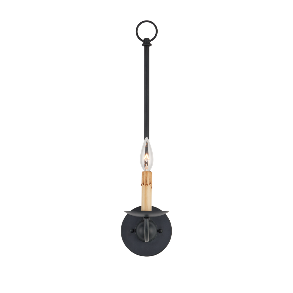 
                      
                        Saxon Single-Light Black Wall Sconce
                      
                    