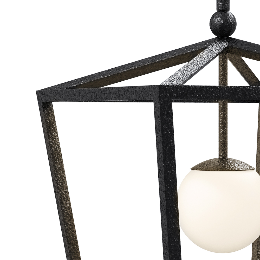 Denison Medium Black Outdoor Lantern.