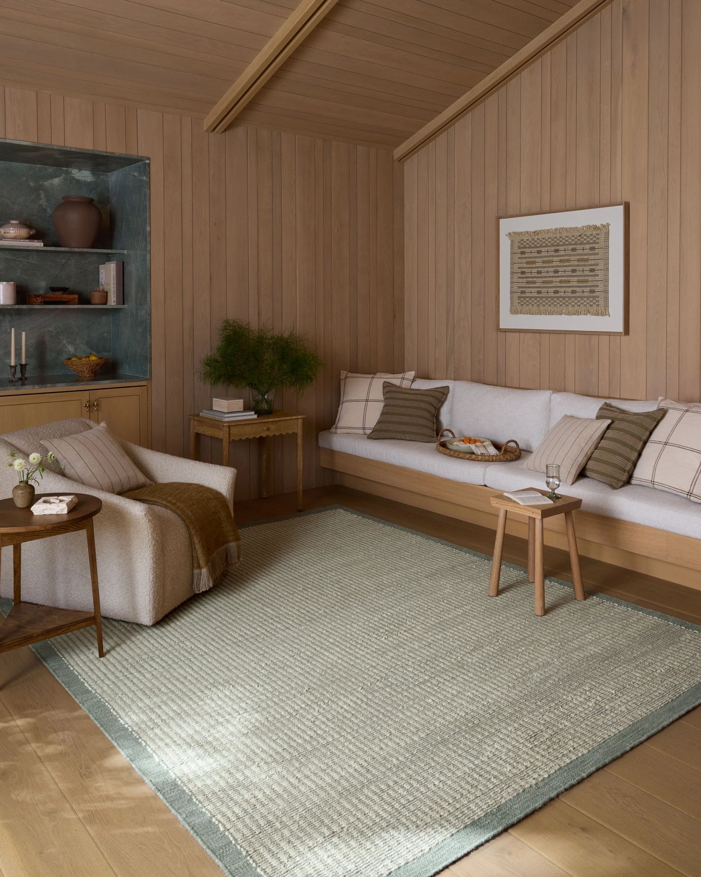 Amber Lewis x Loloi Lilah Ivory / Sky 3'-6" x 5'-6" Accent Rug