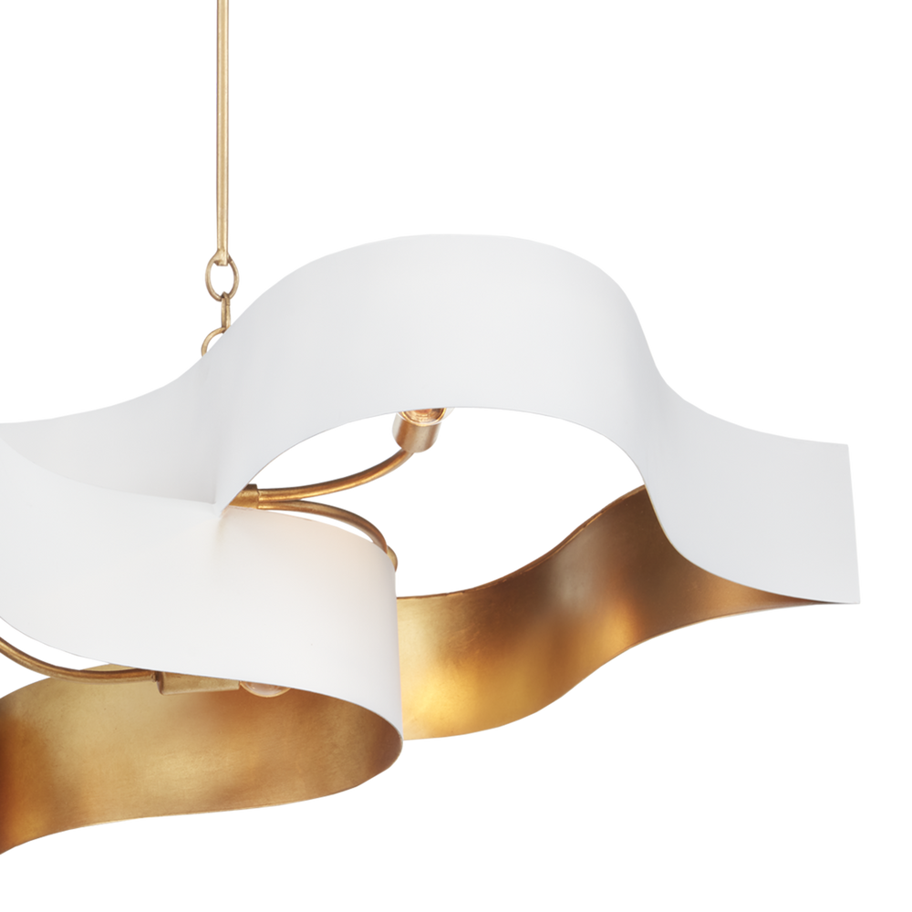 Grand Lotus Oval White Chandelier
