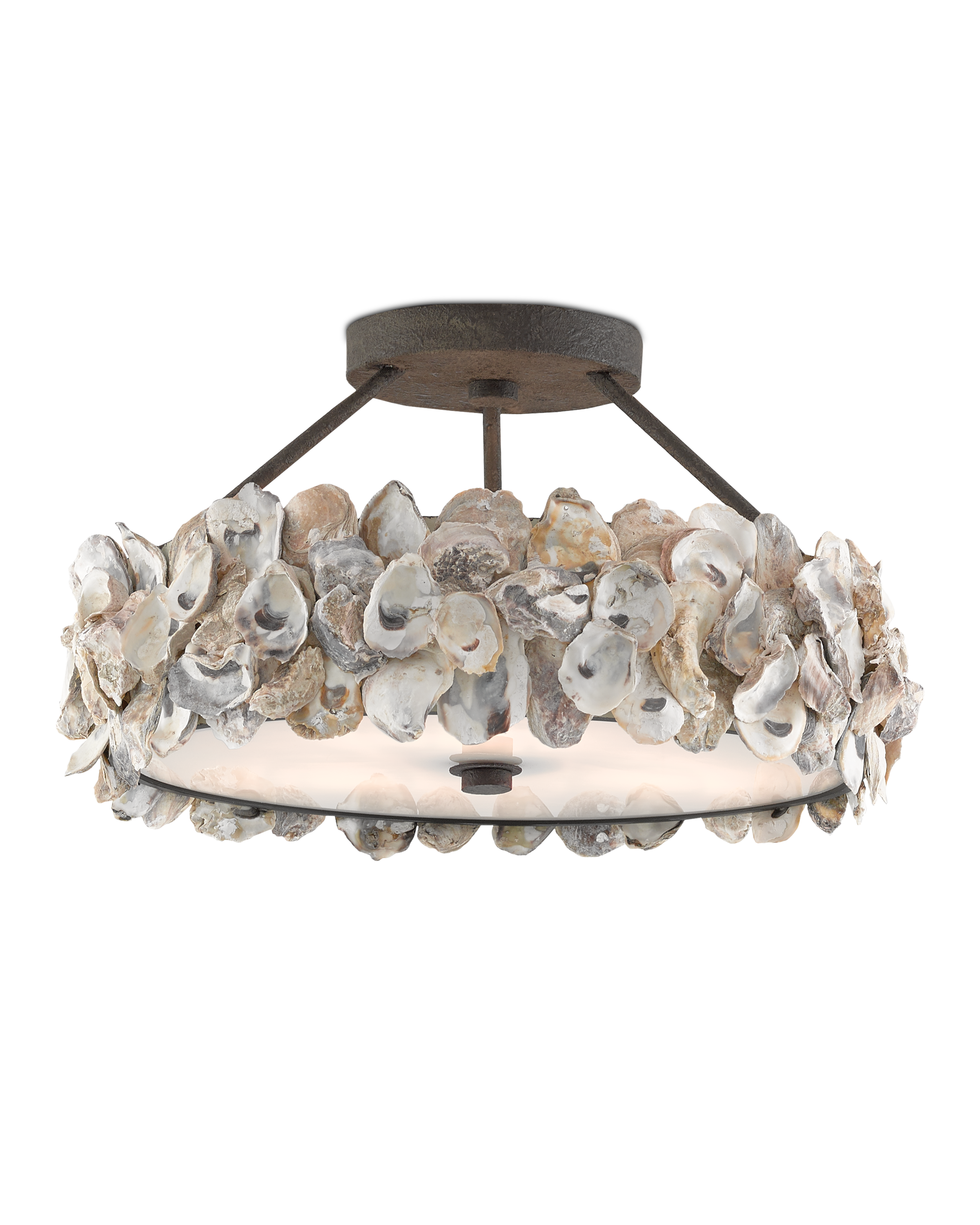 Currey & Company Oyster Shell Semi-Flush Mount - Thumbnail 2