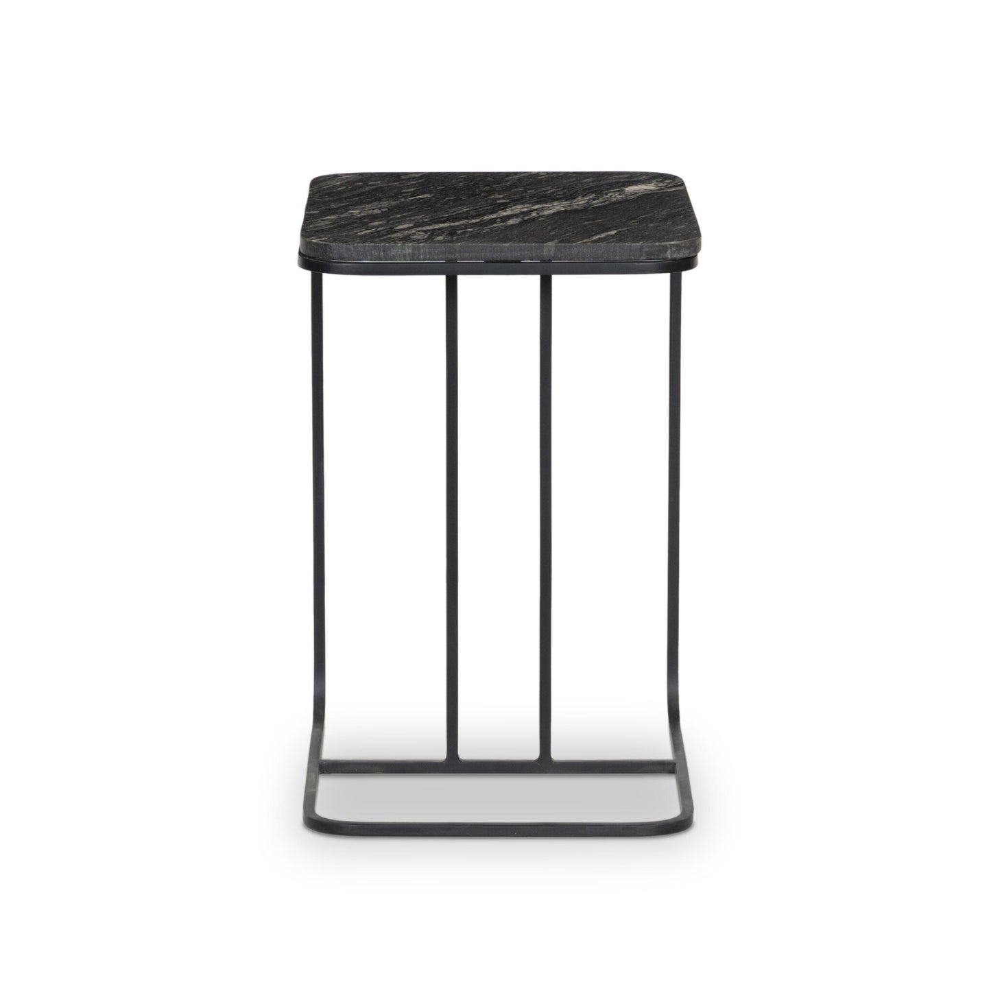 Adalley C Table - Polished Black Marble