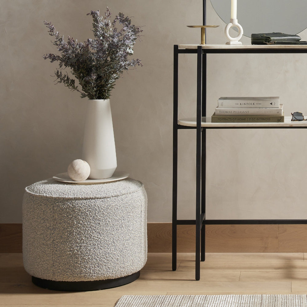 
                      
                        Sinclair Round Ottoman - Knoll Domino
                      
                    