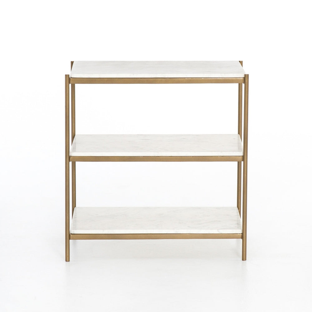 Felix Nightstand - Polished White Marble