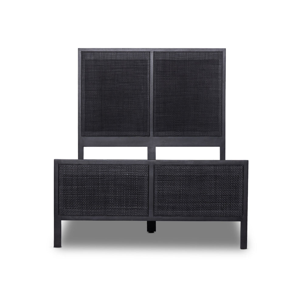 Sydney Twin Bed - Black Wash with Black Cane