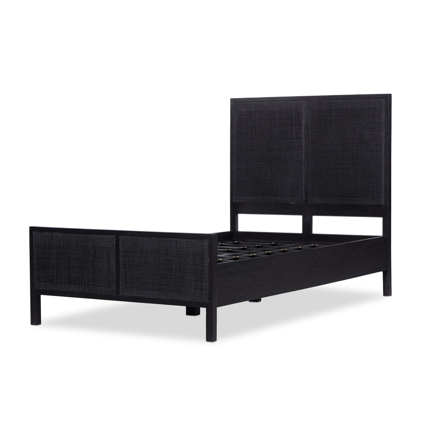 Sydney Twin Bed - Black Wash with Black Cane