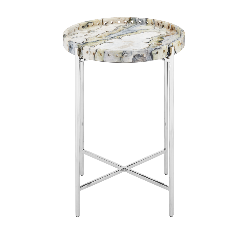 
                      
                        Freya Floral Jade Marble Accent Table
                      
                    