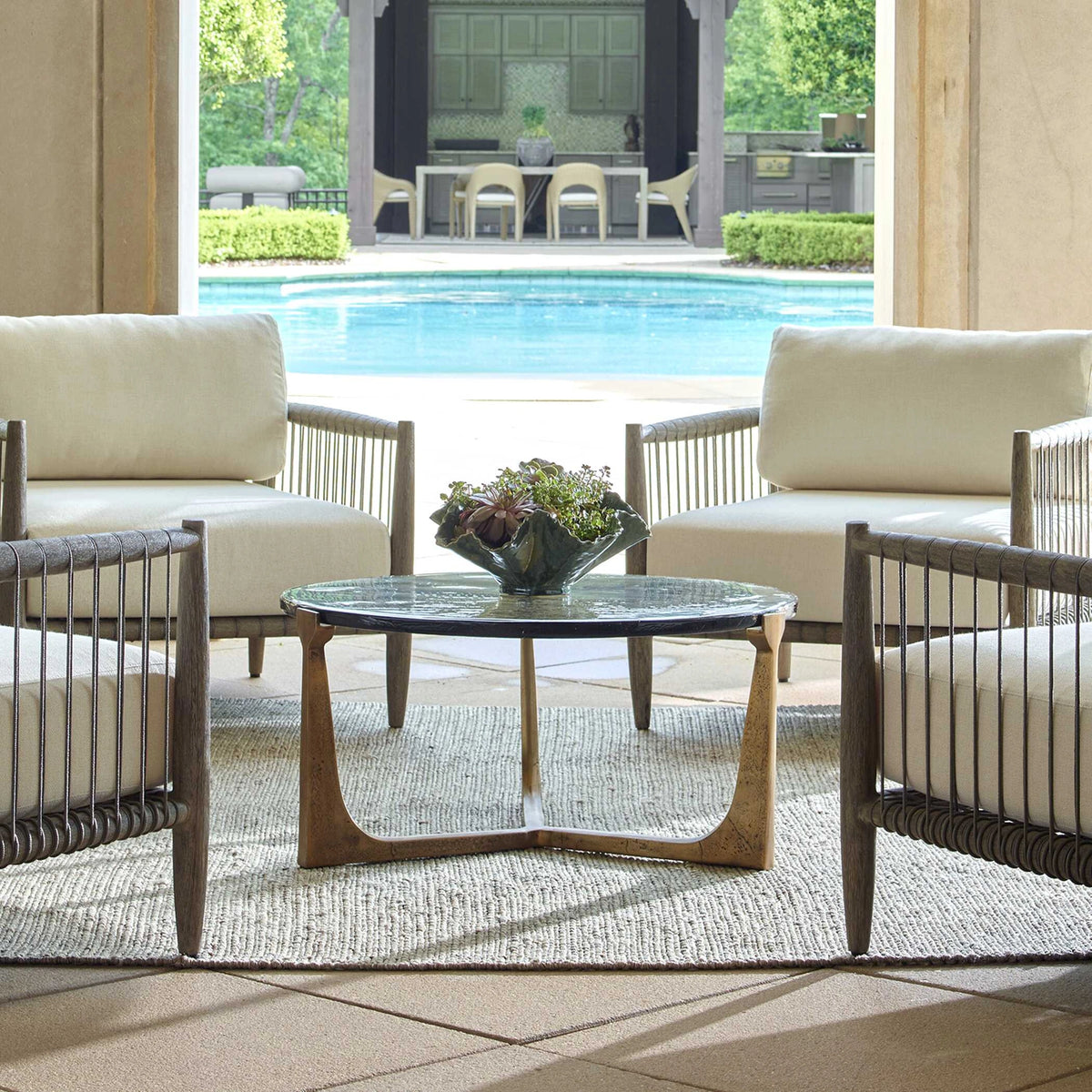 Bohdi Outdoor Brass Coffee Table