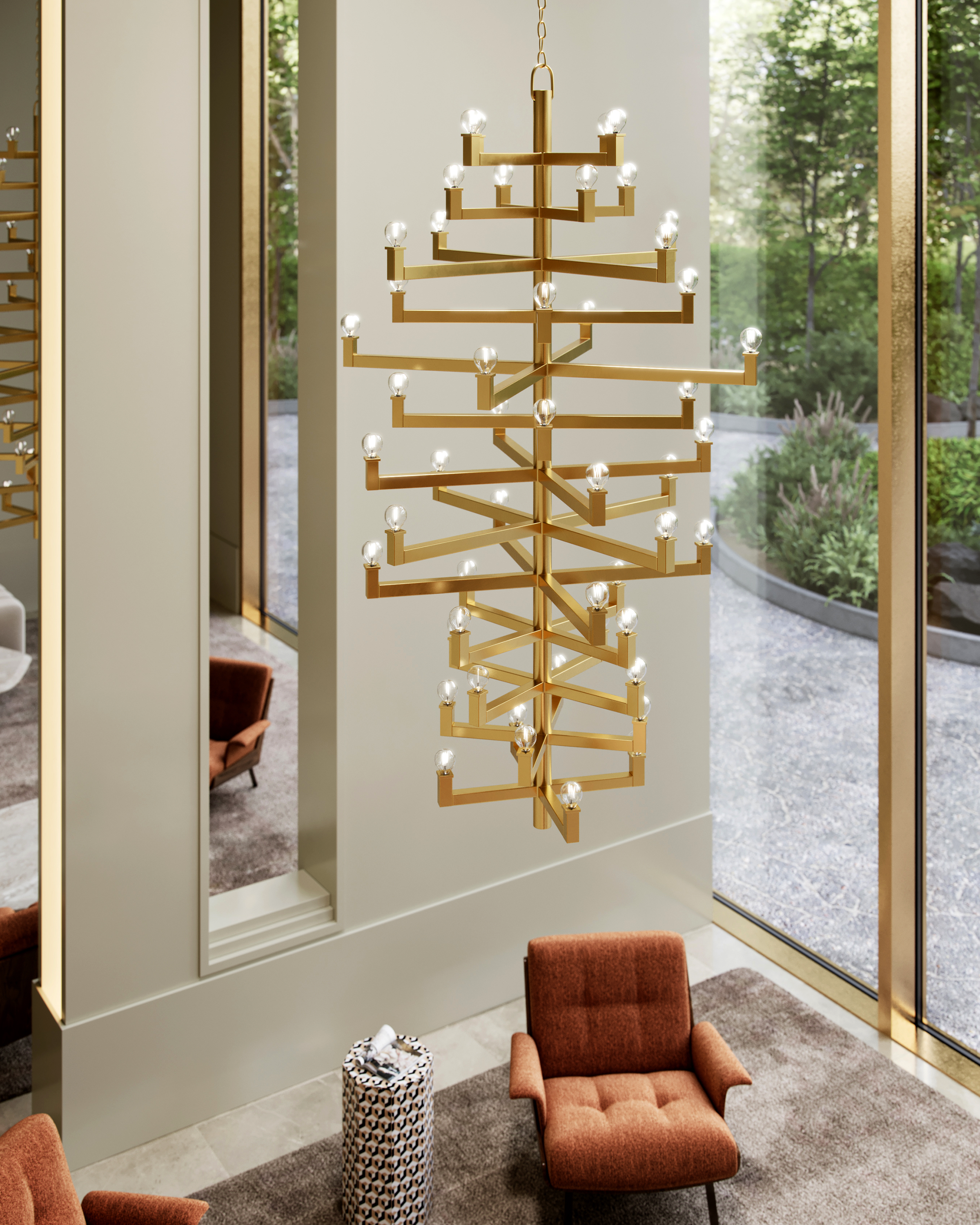 Andre Grande Brass Chandelier - Thumbnail 2