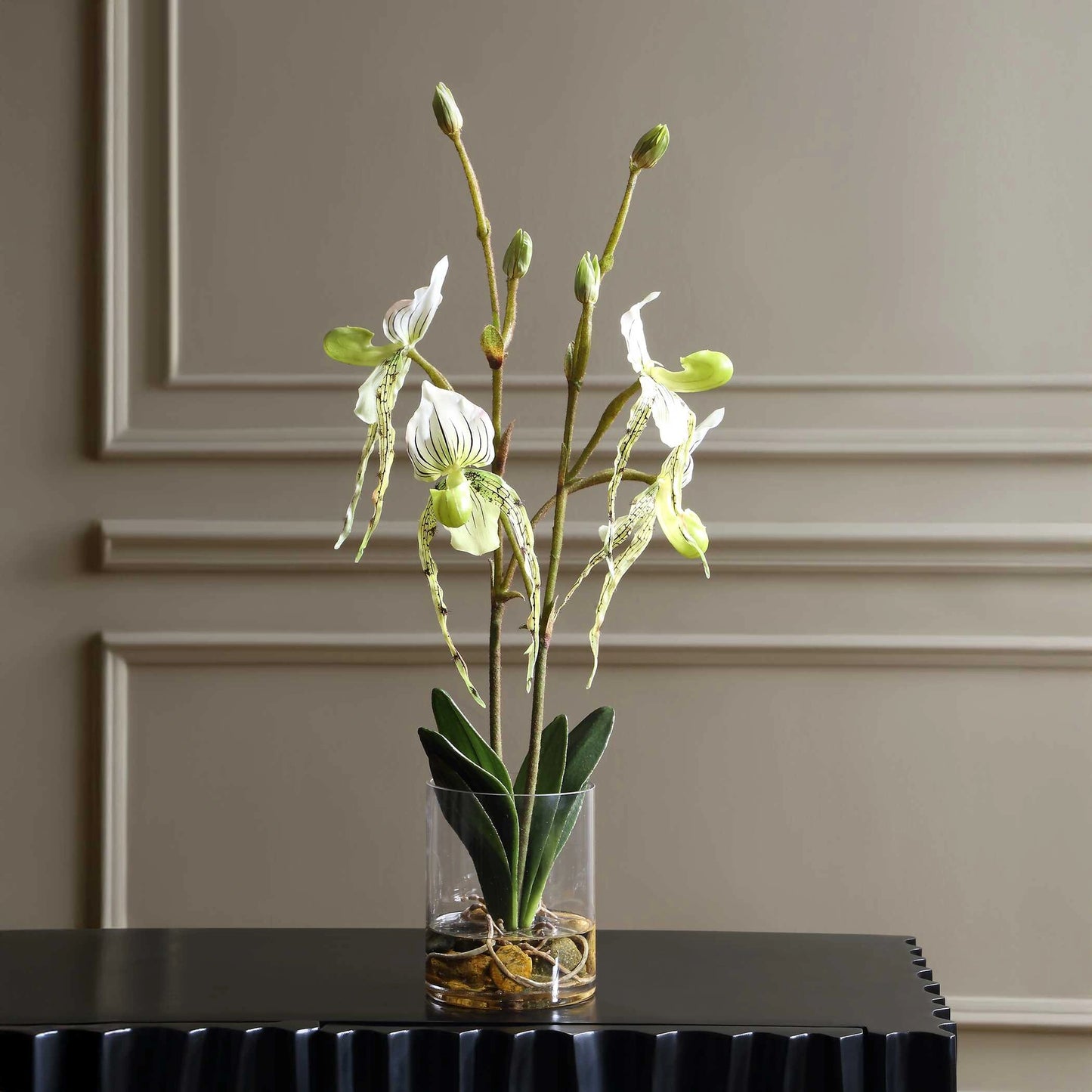 Uttermost Lady Slipper Orchid In Glass Vase