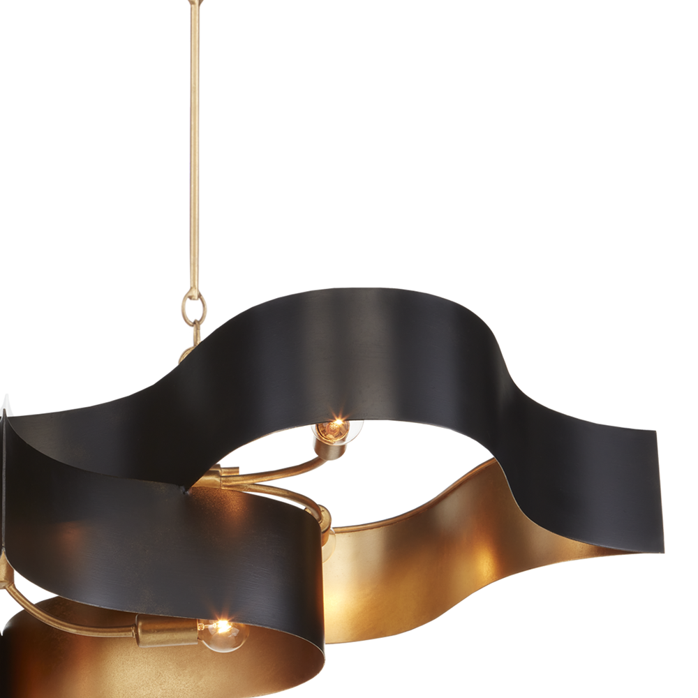 Grand Lotus Oval Black Chandelier