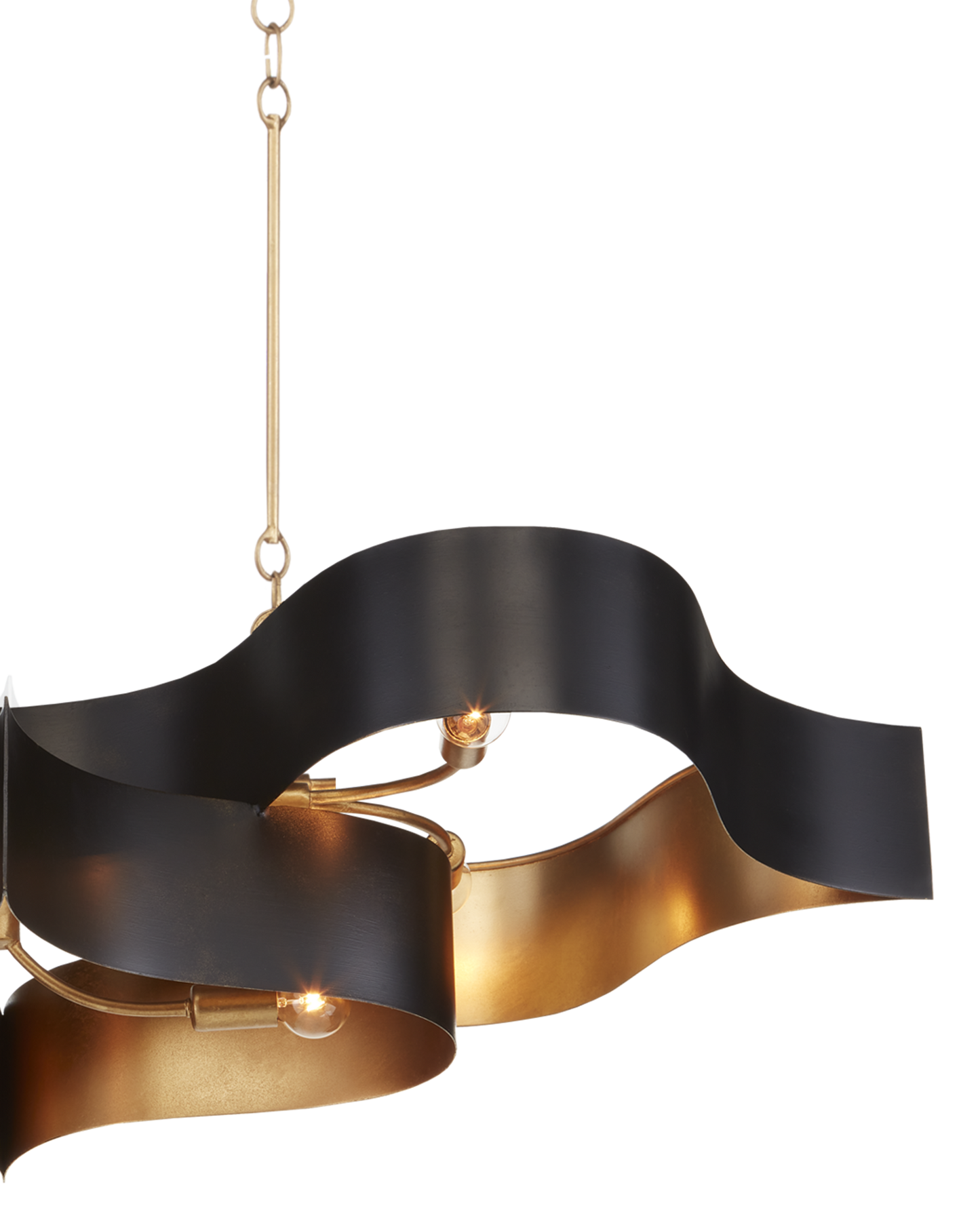 Grand Lotus Oval Black Chandelier