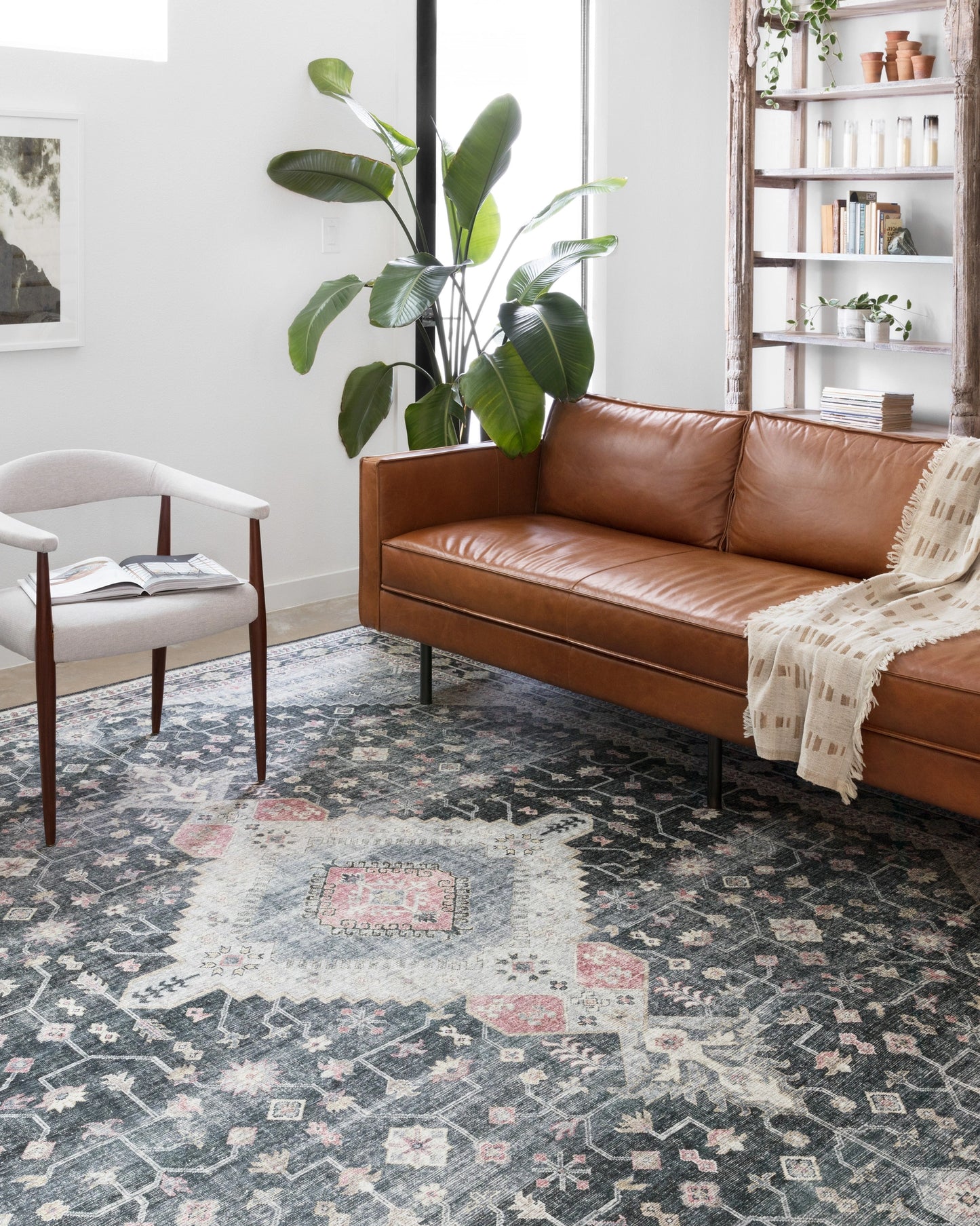 Loloi Skye Charcoal / Multi 18" x 18" Sample Rug