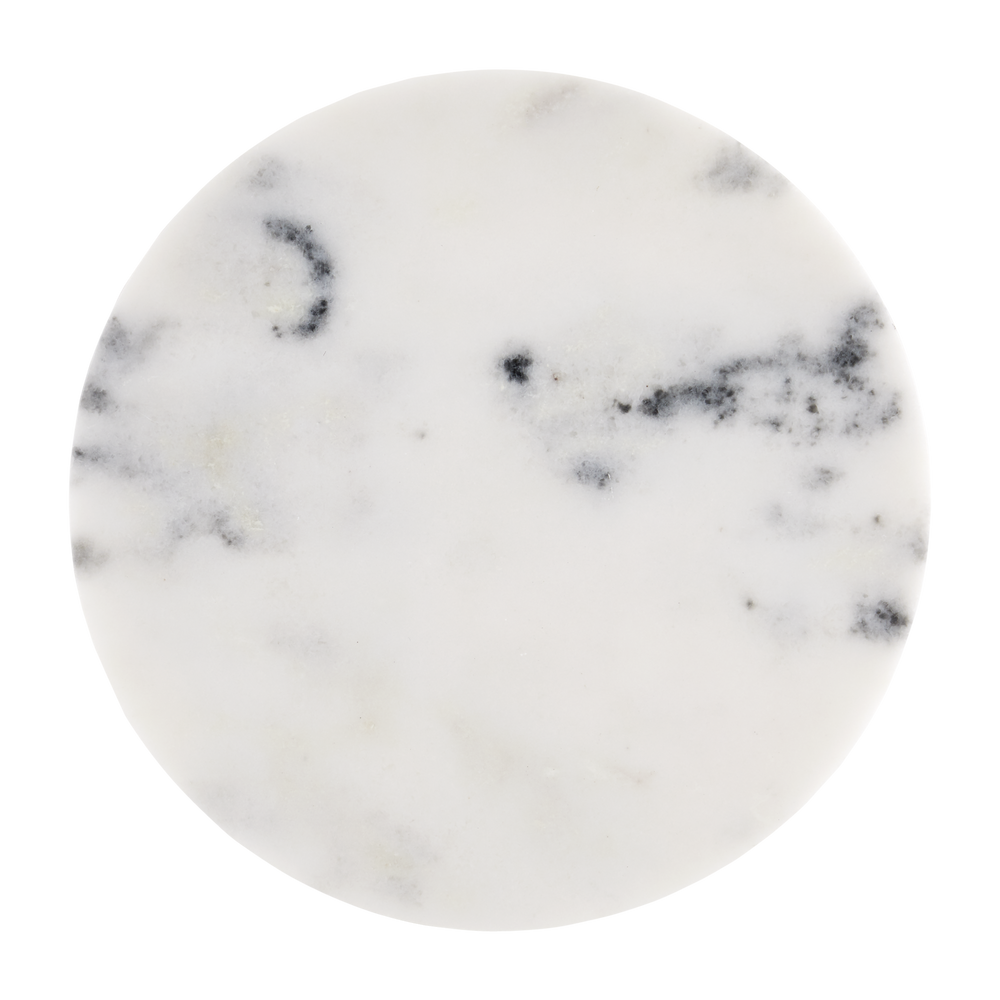 Quince White Marble Accent Table