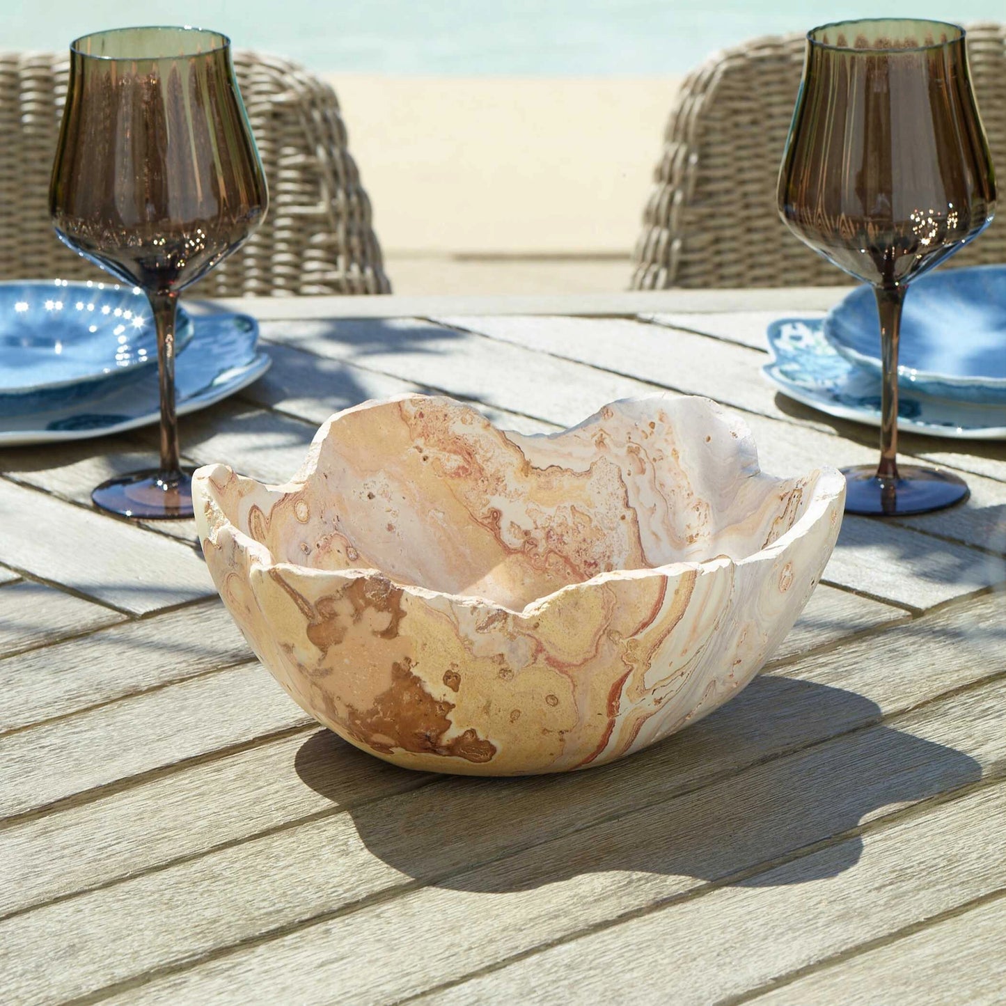 Uttermost Sahara Bloom Indoor-Outdoor Stone Bowl
