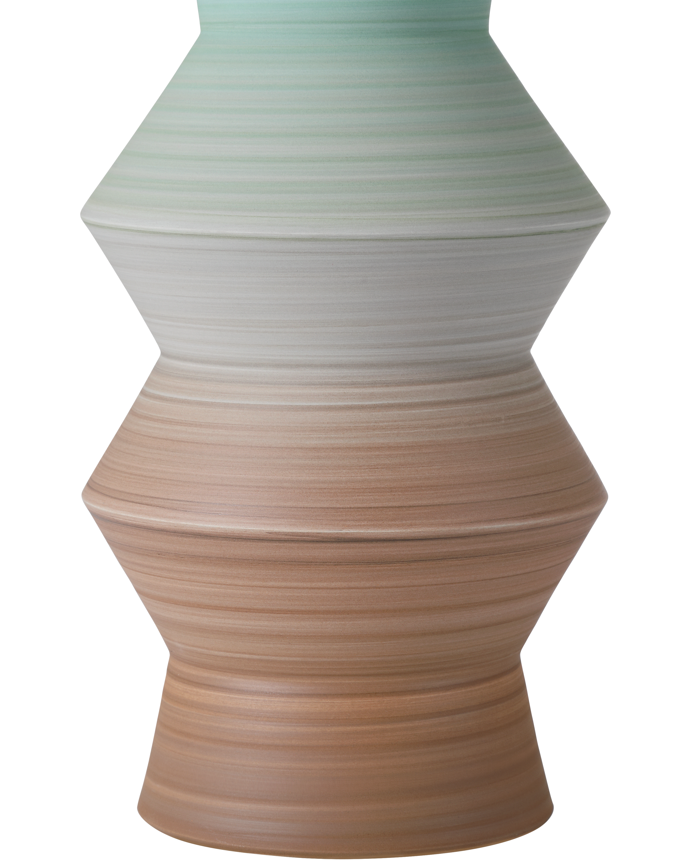 Happy 80's Brown & Pale Blue Vase Set of 2 - Thumbnail 4