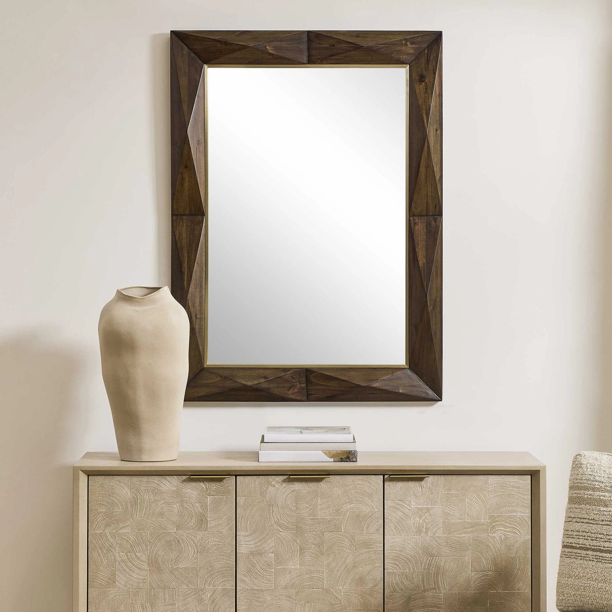 Diamond In The Rough Wood Mirror