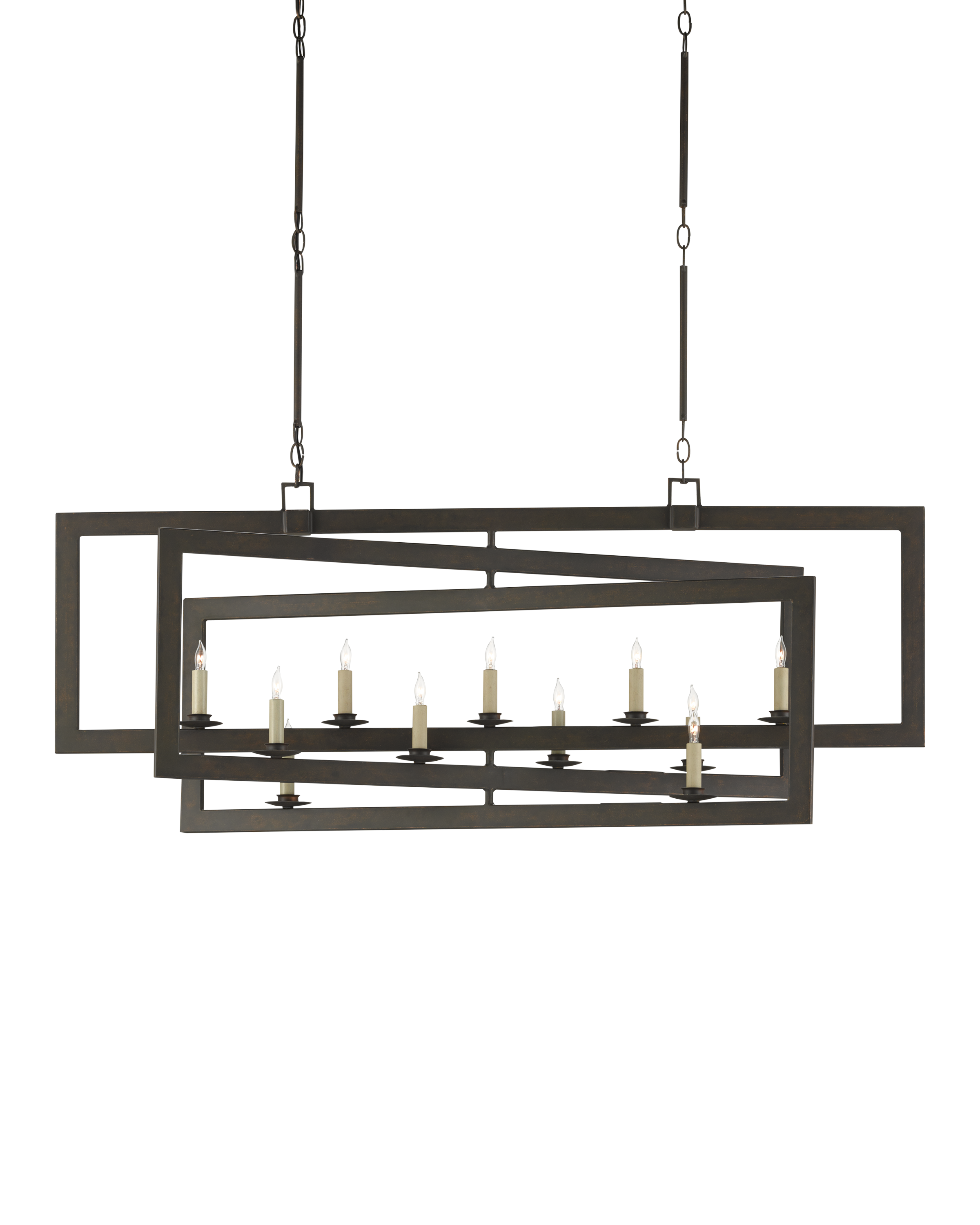 Middleton Rectangular Bronze Chandelier - Thumbnail 3