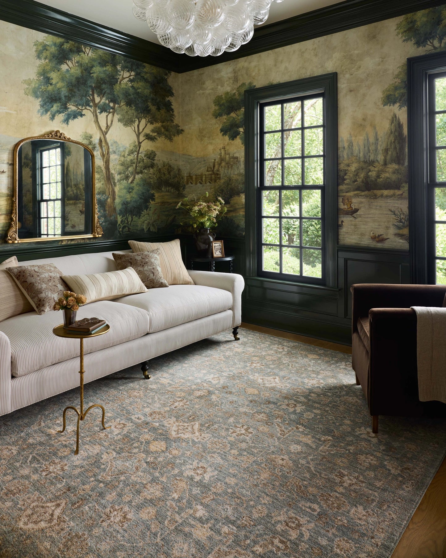 Chris Loves Julia x Loloi Palma Blue / Natural 5'-3" x 7'-6" Area Rug