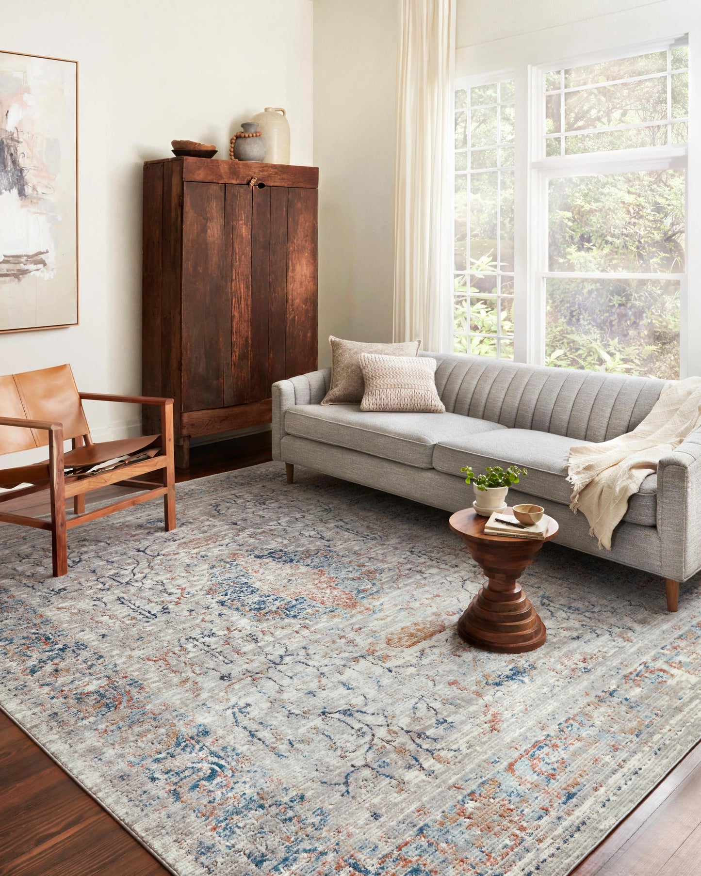 Loloi Bianca Stone / Multi 3'-4" x 5'-7" Accent Rug