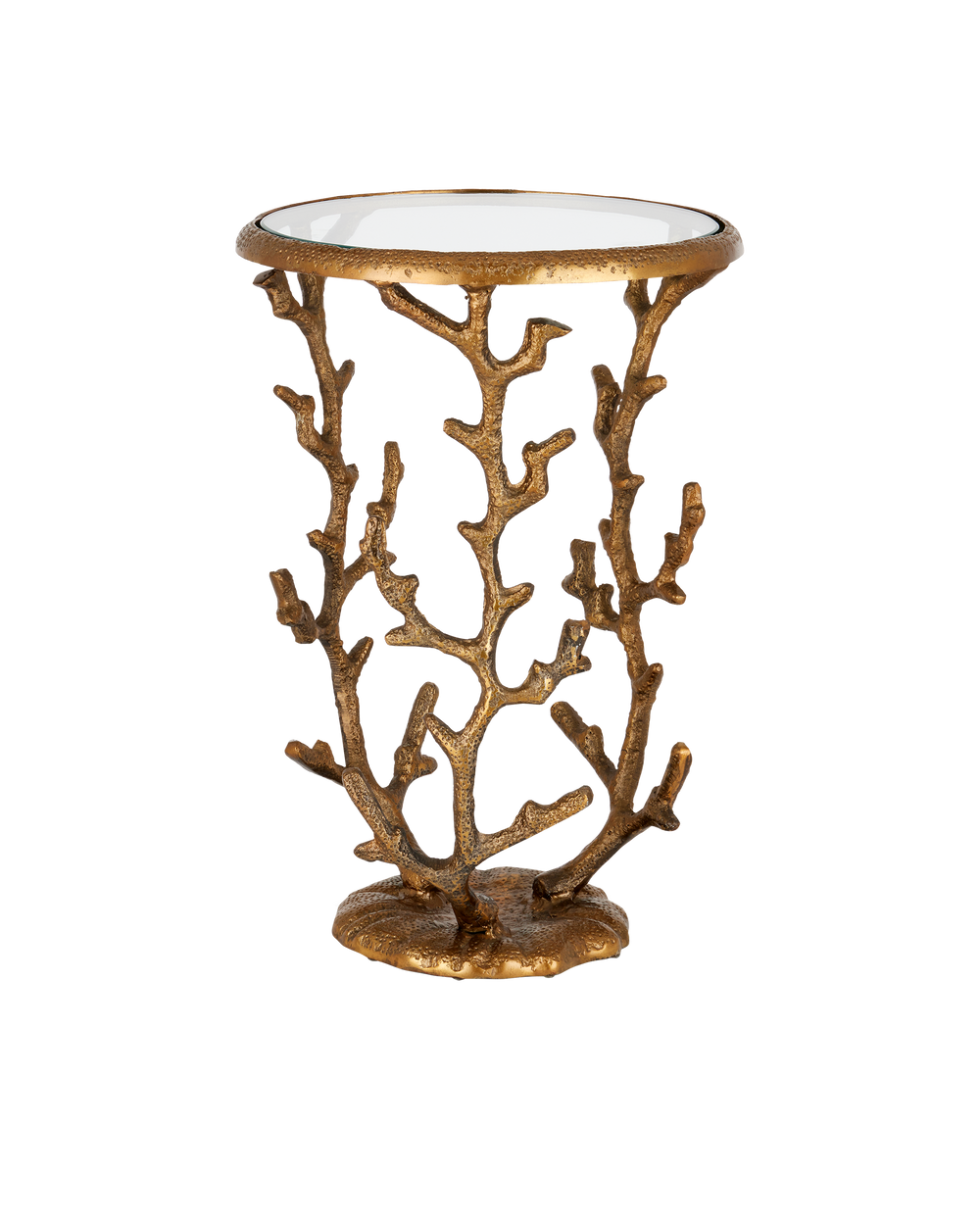 Coral Brass Accent Table