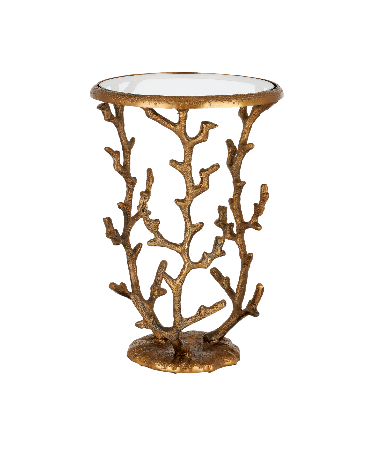 Coral Brass Accent Table