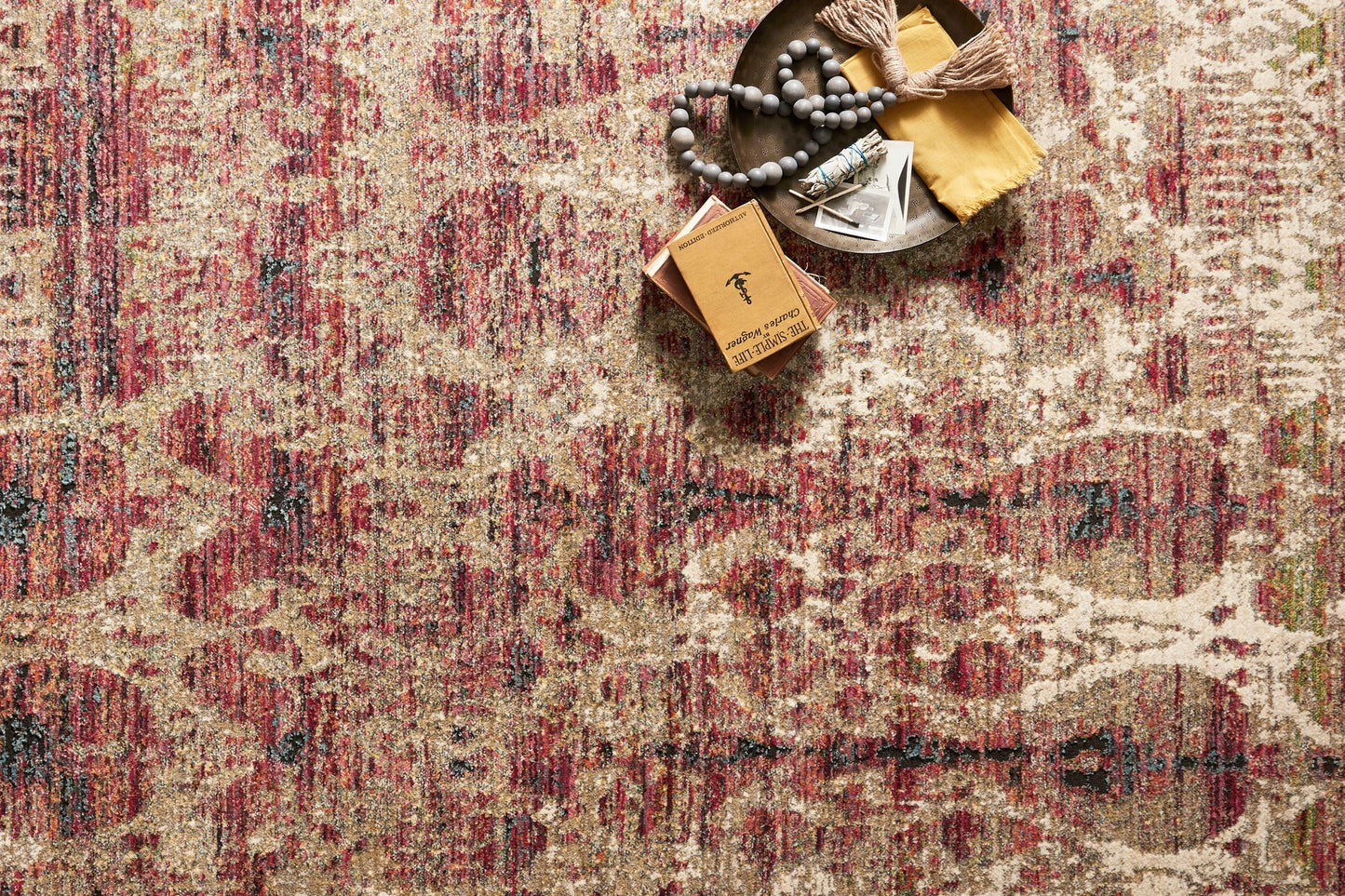 Loloi Javari Drizzle / Berry 5'-3" x 7'-4" Area Rug