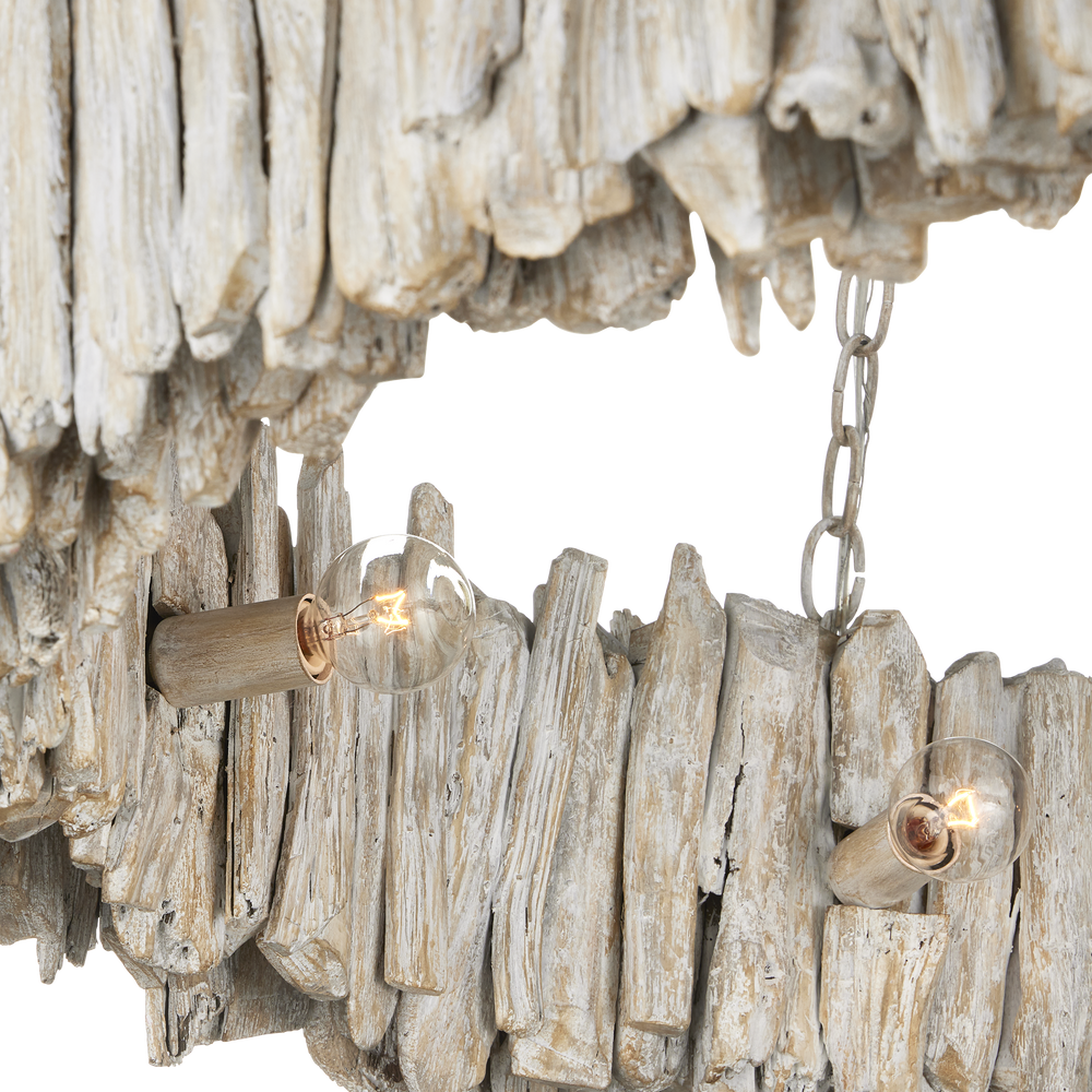 Driftwood Whitewash Ring Chandelier