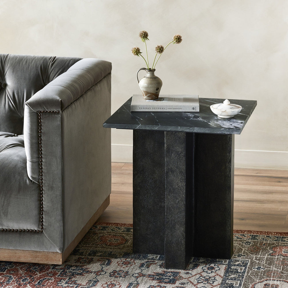 
                      
                        Terrell End Table - Black Marble
                      
                    