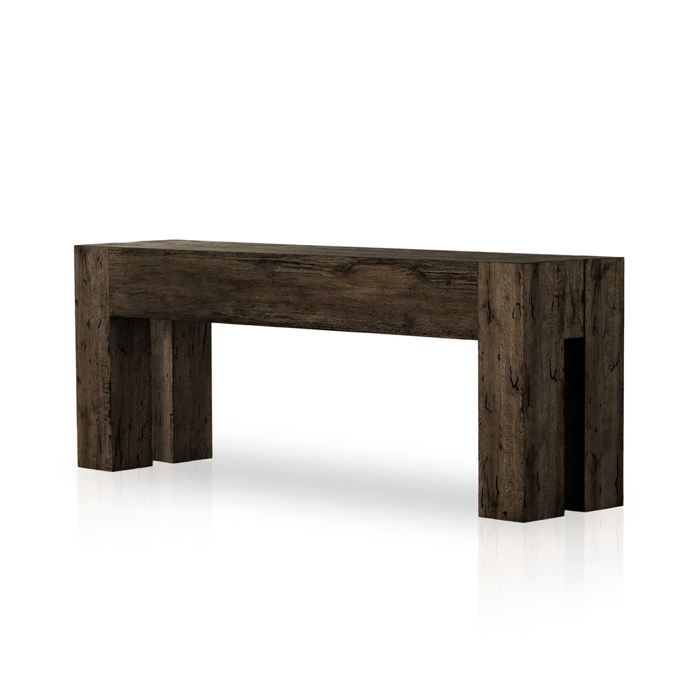 Abaso Console Table - Ebony Rustic Ash Oyster