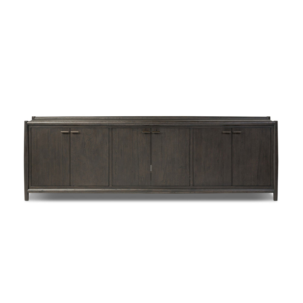 Glenview 6 Door Sideboard - Cracked Smoked Black Veneer