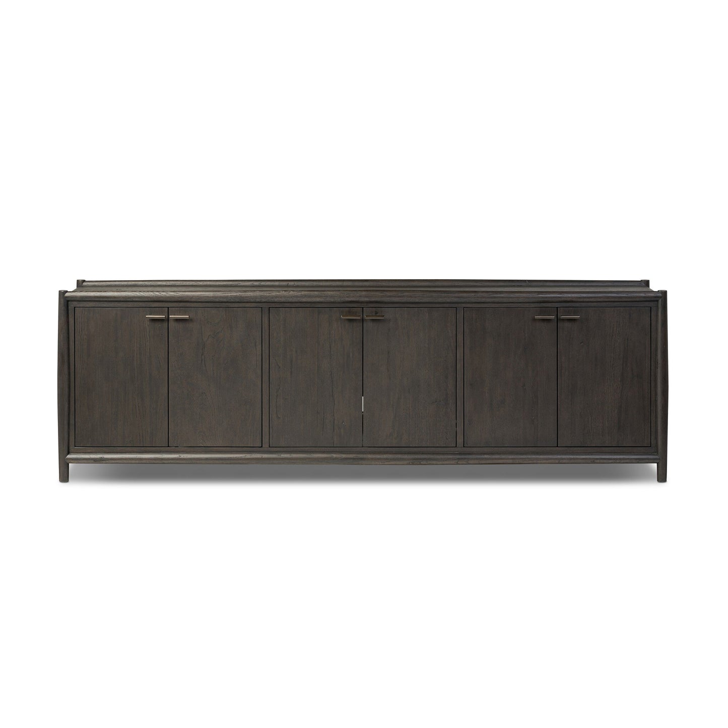 Glenview 6 Door Sideboard - Cracked Smoked Black Veneer