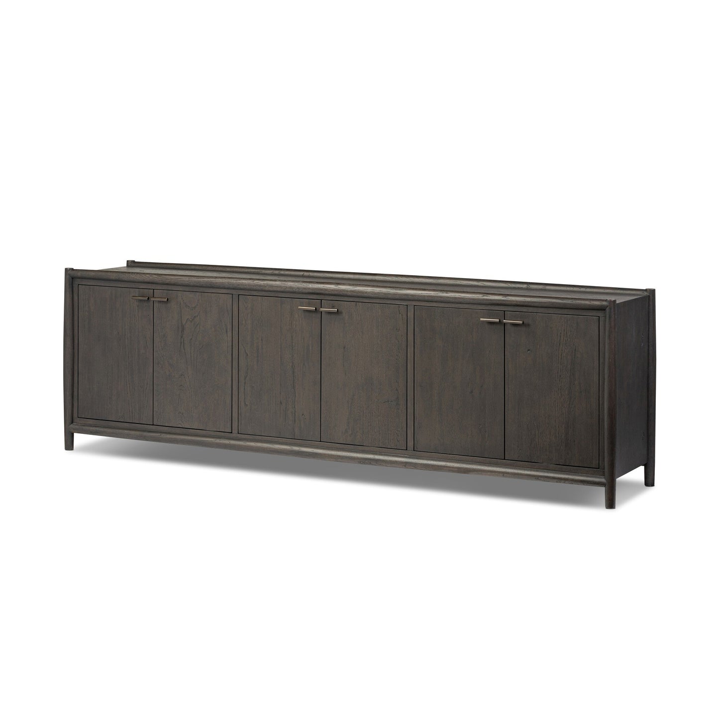 Glenview 6 Door Sideboard - Cracked Smoked Black Veneer