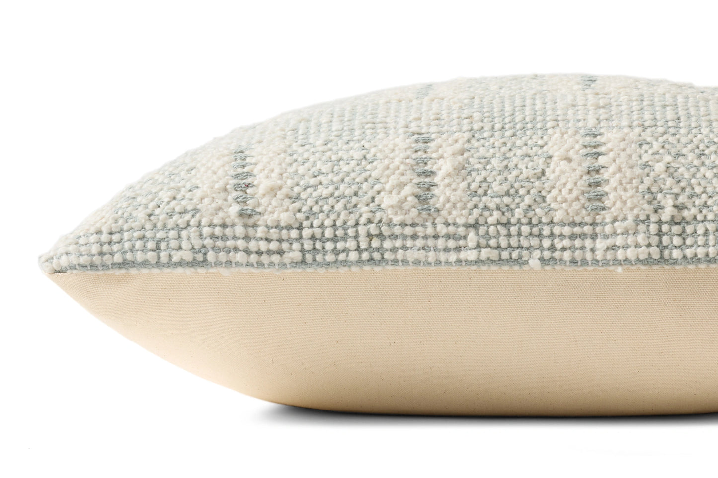 Loloi Ivory / Blue 18'' x 18'' Cover w/Poly Pillow