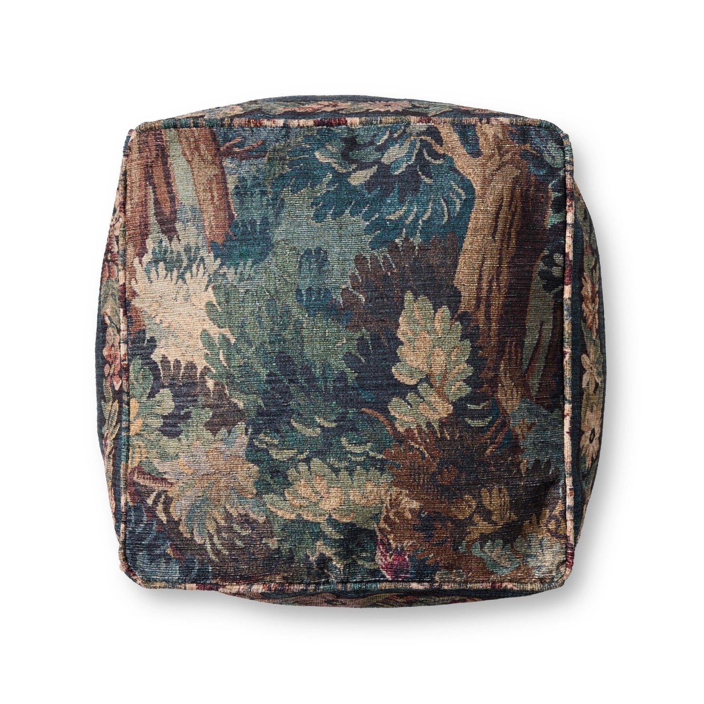 Loloi LPF0045 Blue / Multi 18"W x 18"D x 18"H Pouf