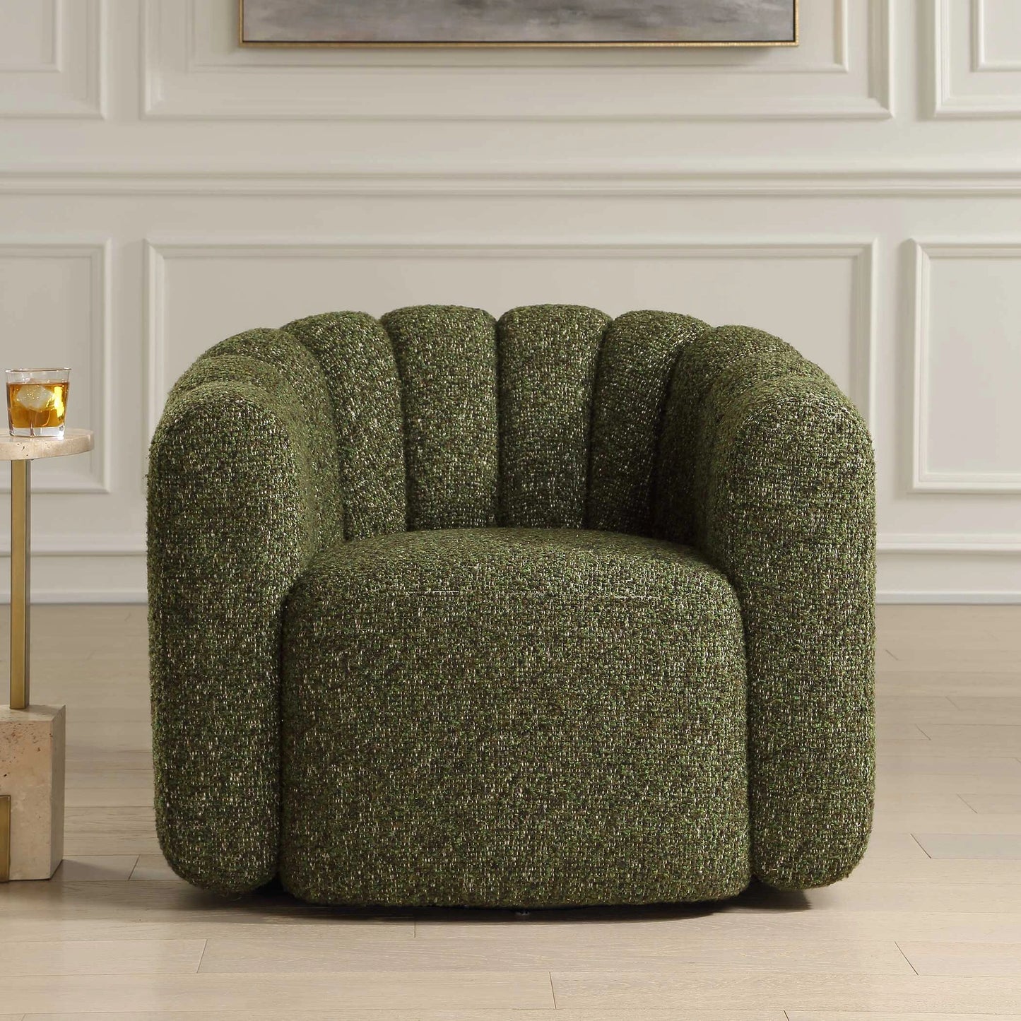 Uttermost Lenoir Upholstered Green Swivel Chair