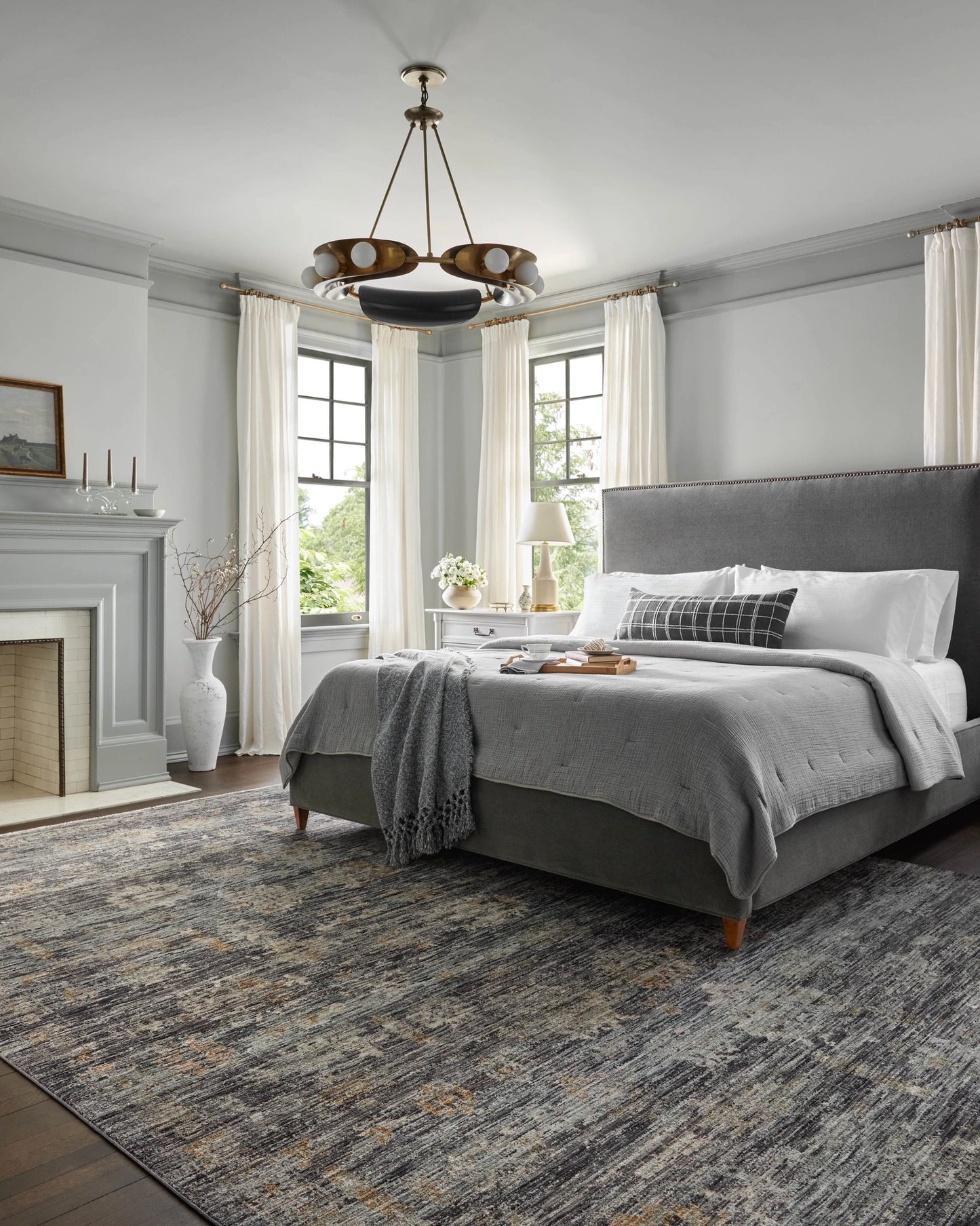 Jean Stoffer x Loloi Katherine Ink / Jade 7'-10" x 7'-10" Round Area Rug