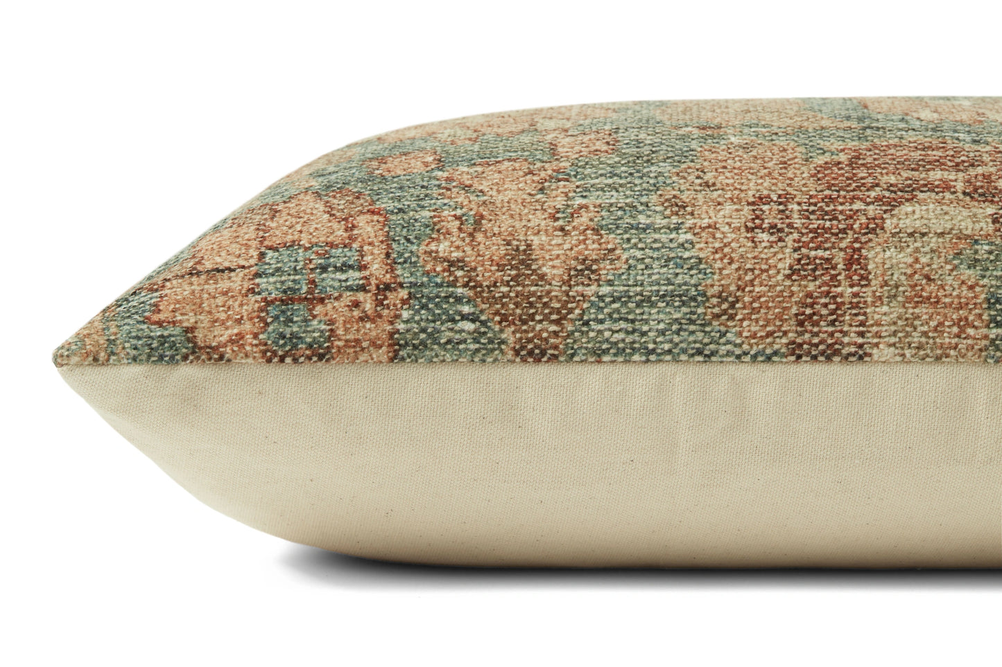Angela Rose x Loloi Clay Teal / Terracotta 13'' x 21'' Cover Only Pillow