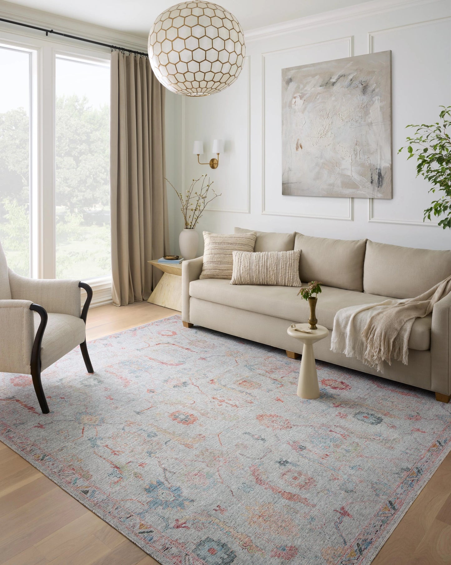 Loloi Elysium Pebble / Multi 7'-10" x 7'-10" Round Area Rug
