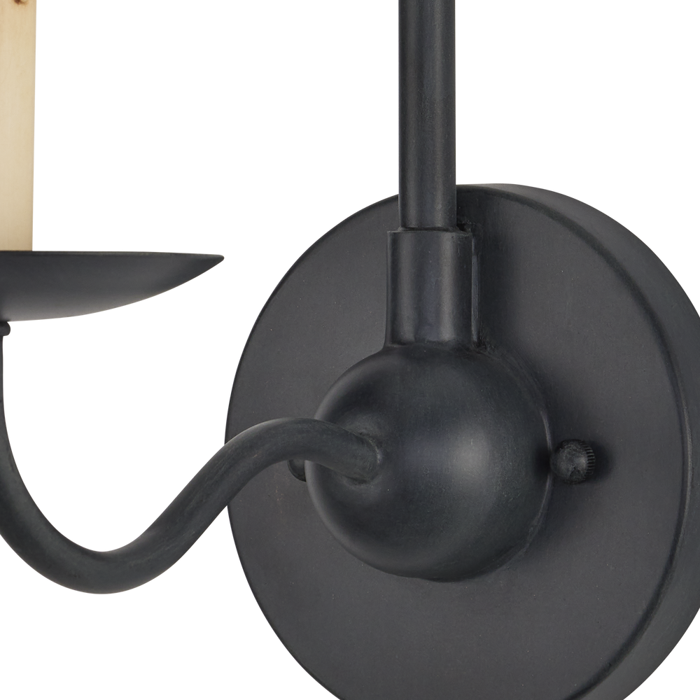 Saxon Single-Light Black Wall Sconce