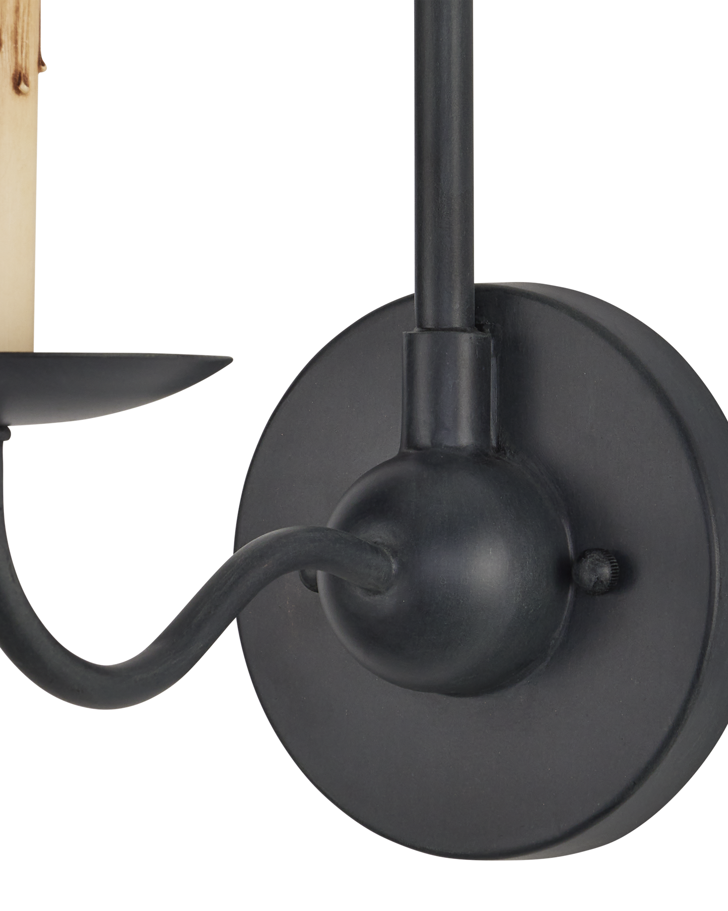 Saxon Single-Light Black Wall Sconce