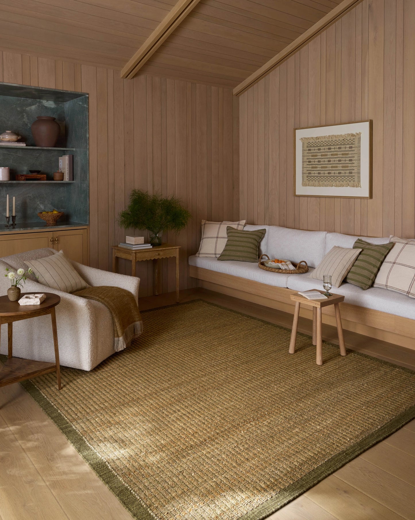 Amber Lewis x Loloi Lilah Natural / Olive 3'-6" x 5'-6" Accent Rug
