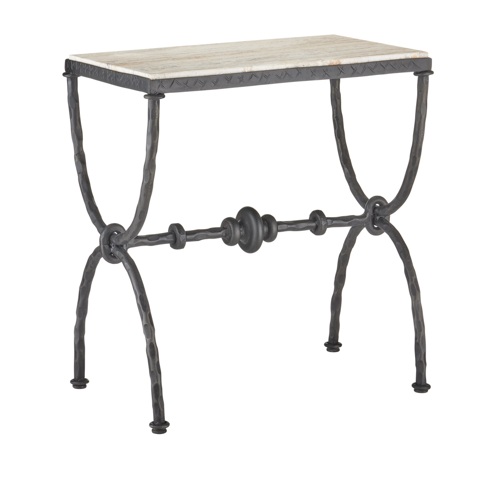 Agora White Travertine Side Table