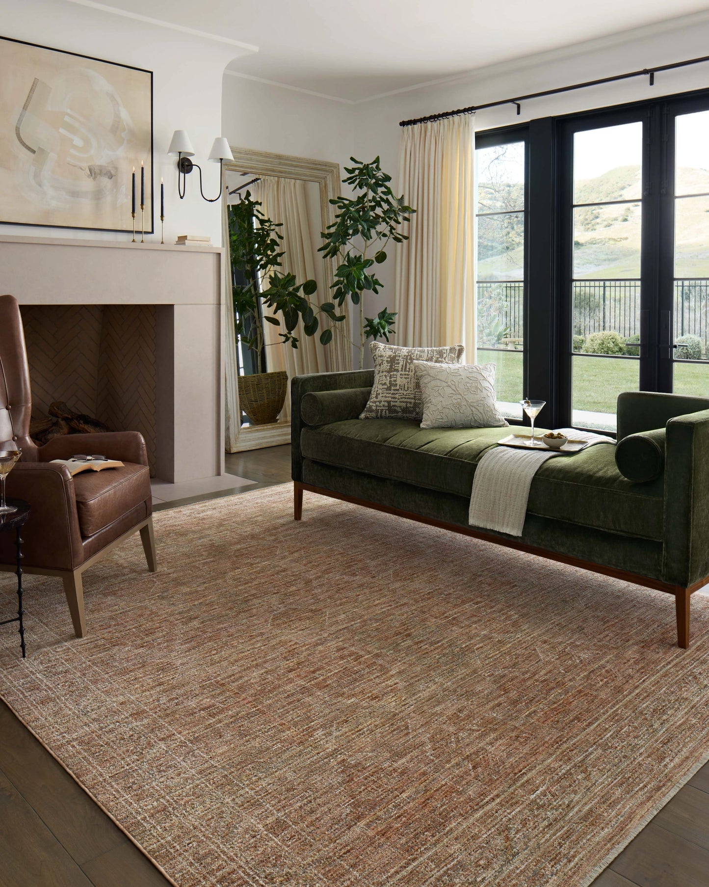 Loloi Tabitha Clay / Natural 18" x 18" Sample Rug