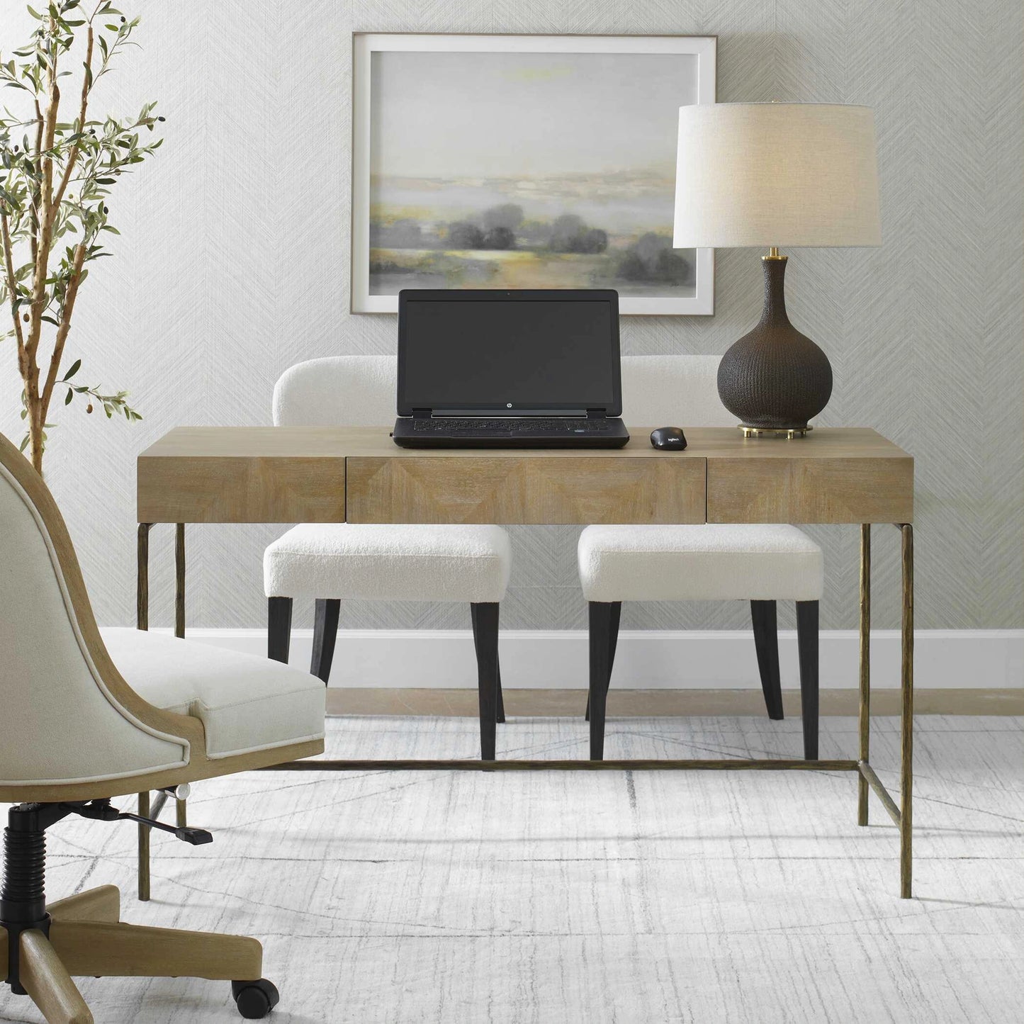 Uttermost Aristotle Natural Wood Modern Desk