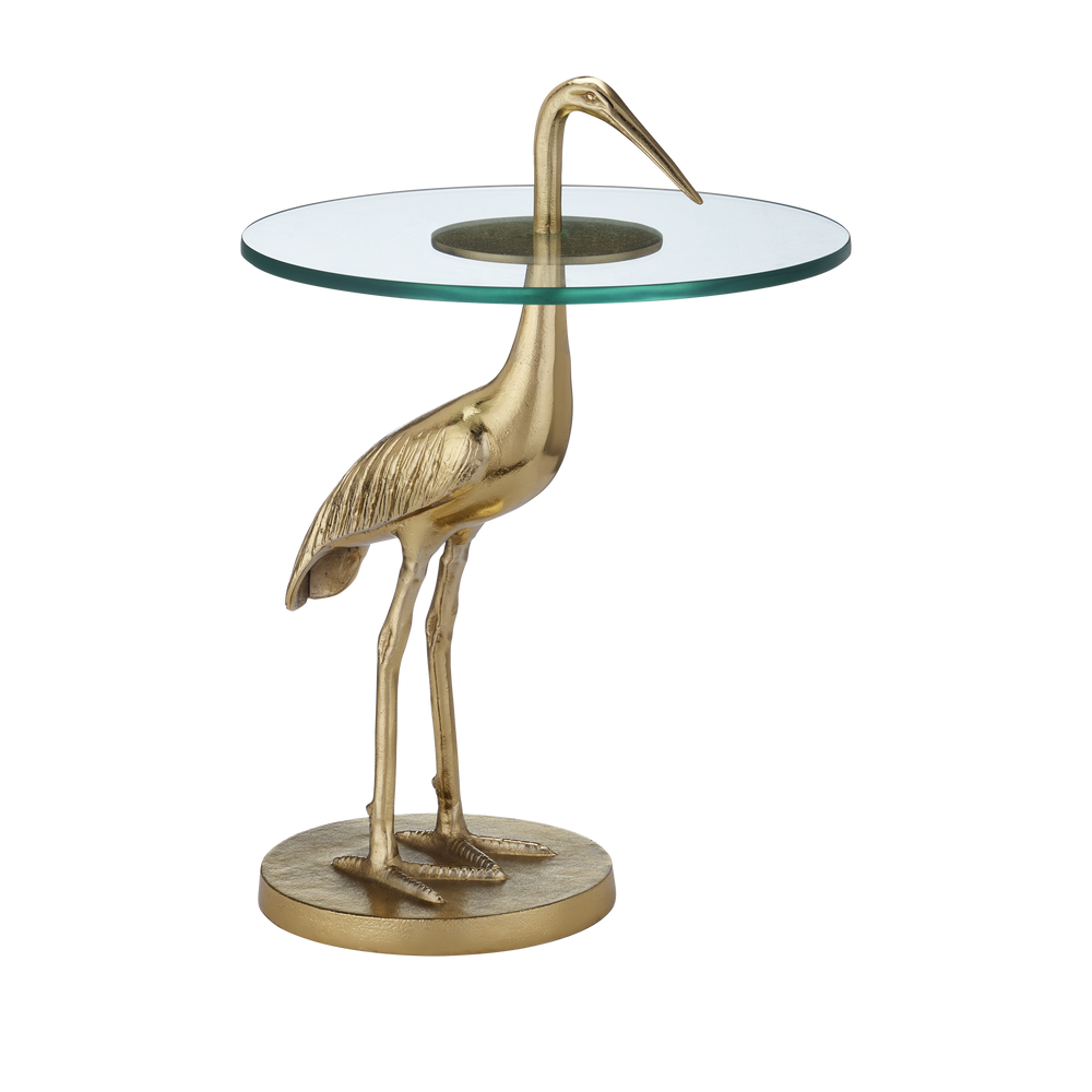 Crane Brass Accent Table.